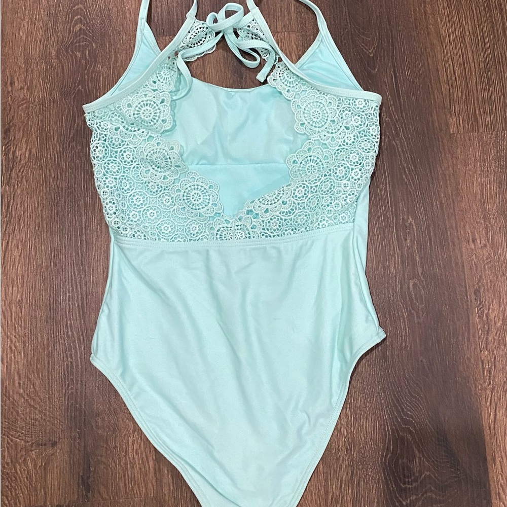 Arizona Jeans Co. Turquoise One Piece with Lace Back